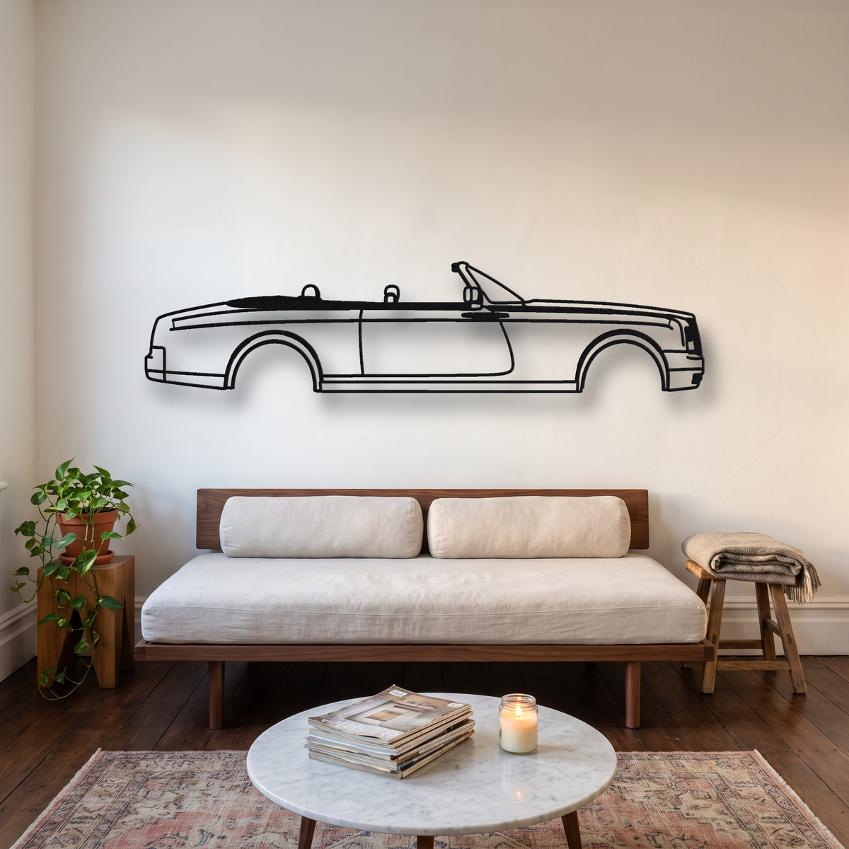 2008-16 Rolls-Royce Phantom Coupe / Drophead RR3/RR4 metal wall art silhouette, front view on wall