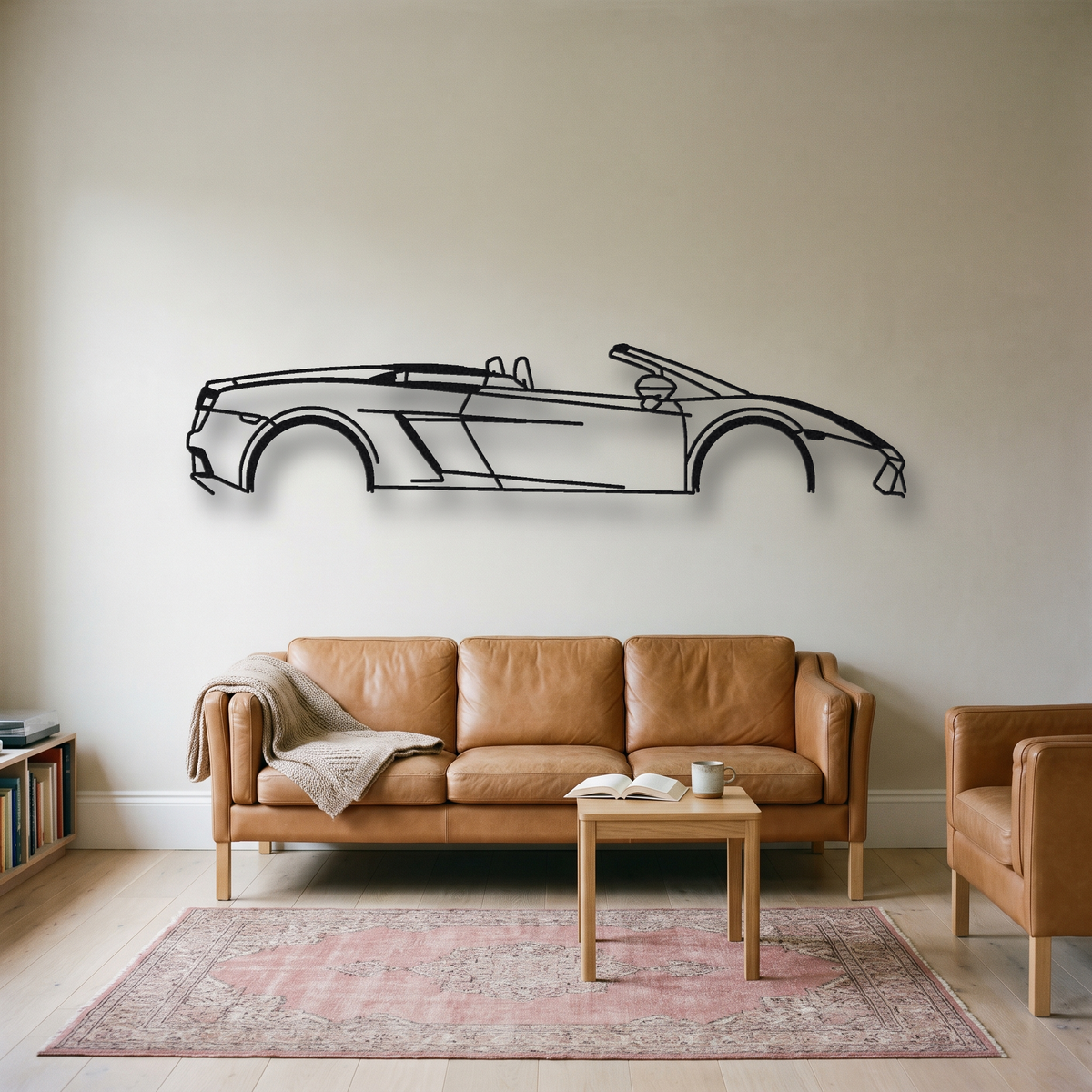 2012-13 Lamborghini Gallardo LP550-2 Spyder metal wall art silhouette, front view on wall