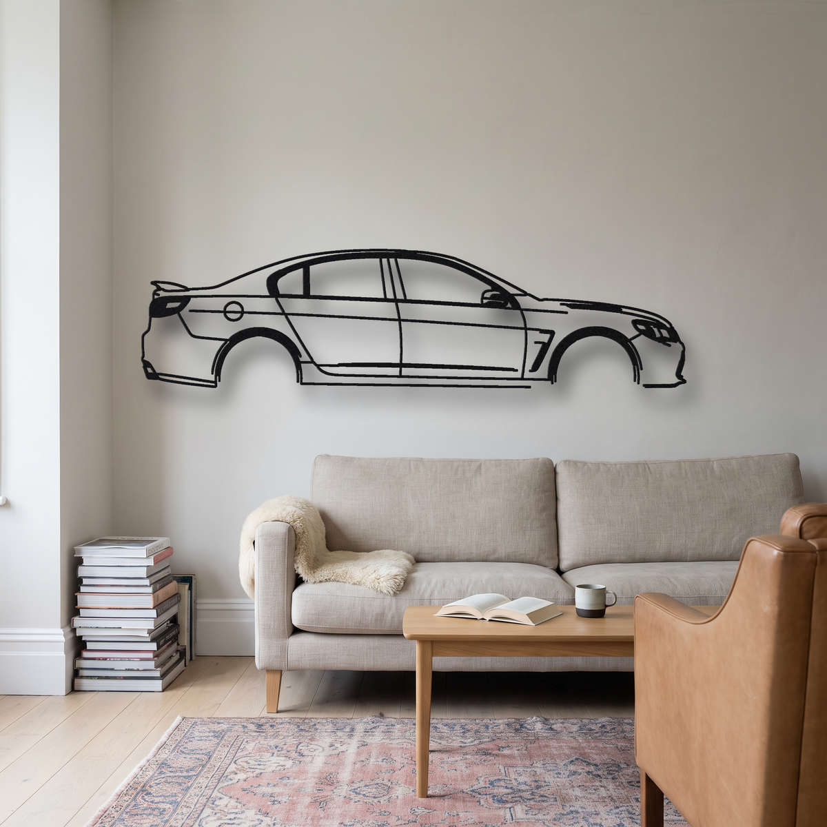 2017 Holden HSV GTS-R W1 VF metal wall art silhouette, front view on wall