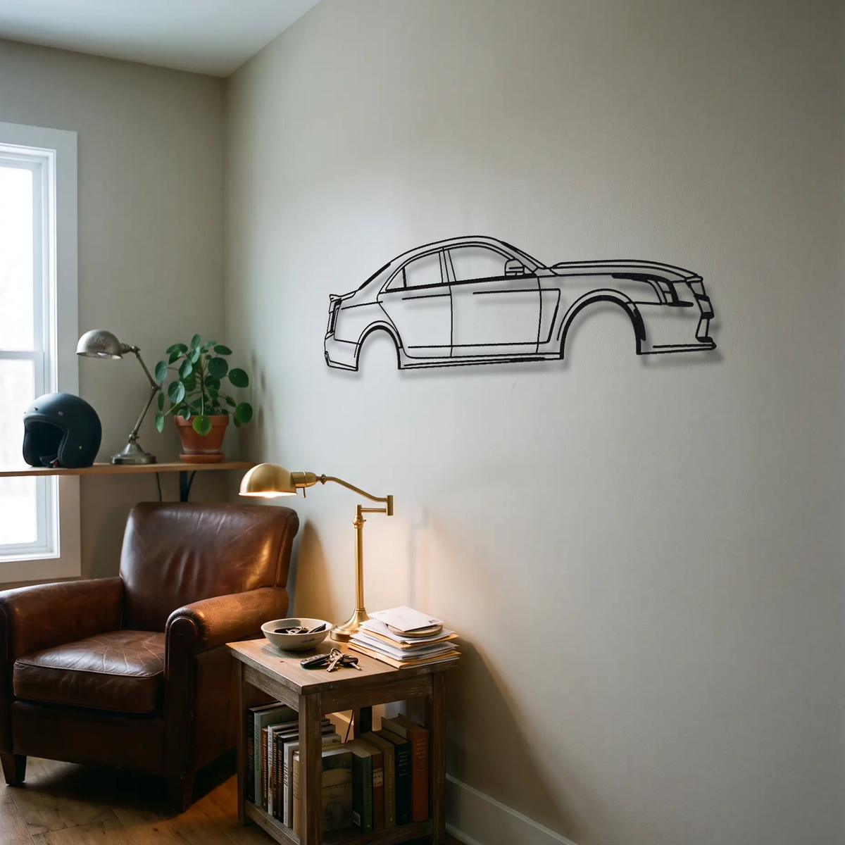 Cadillac ATS-V Sedan metal wall art room scene