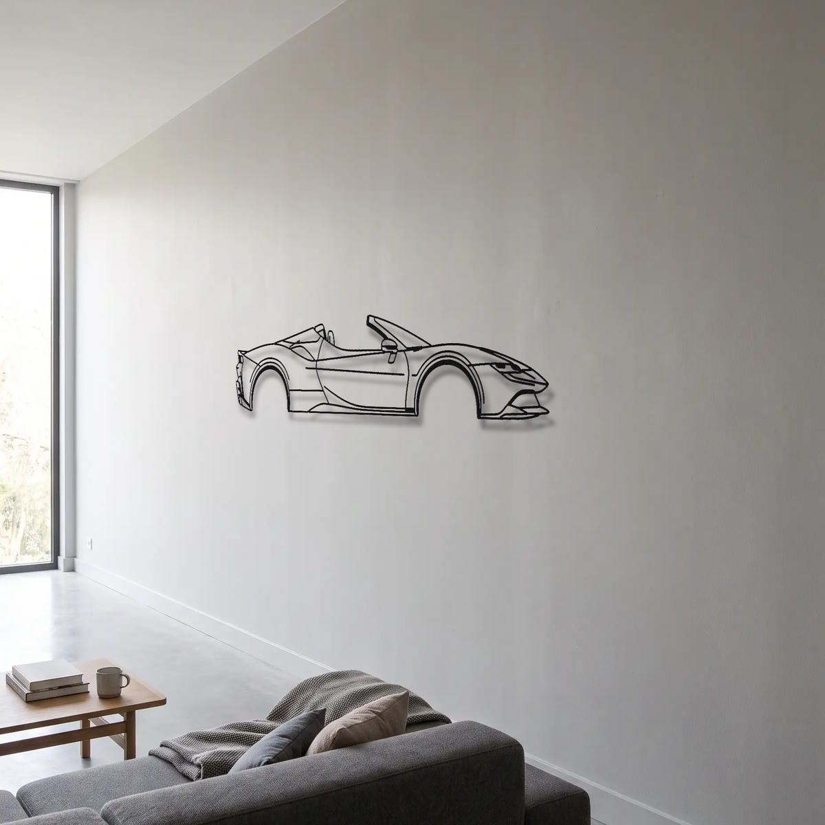Ferrari SF90 Spider metal wall art room scene