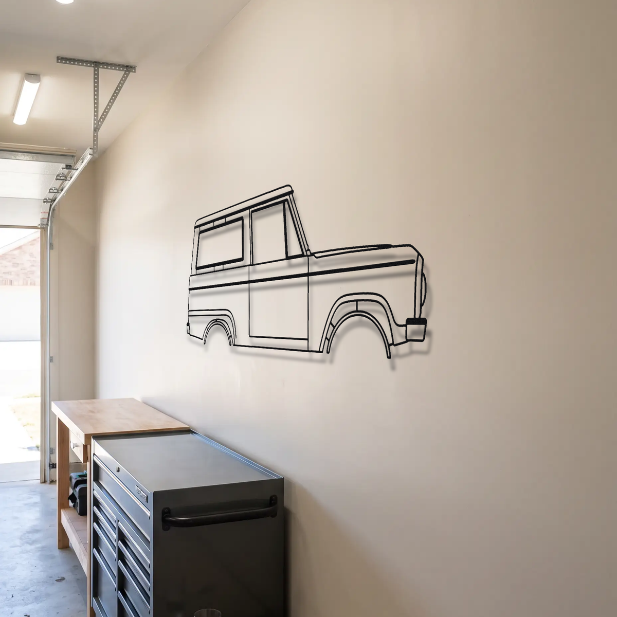 1966-1977 Ford Bronco metal wall art room scene