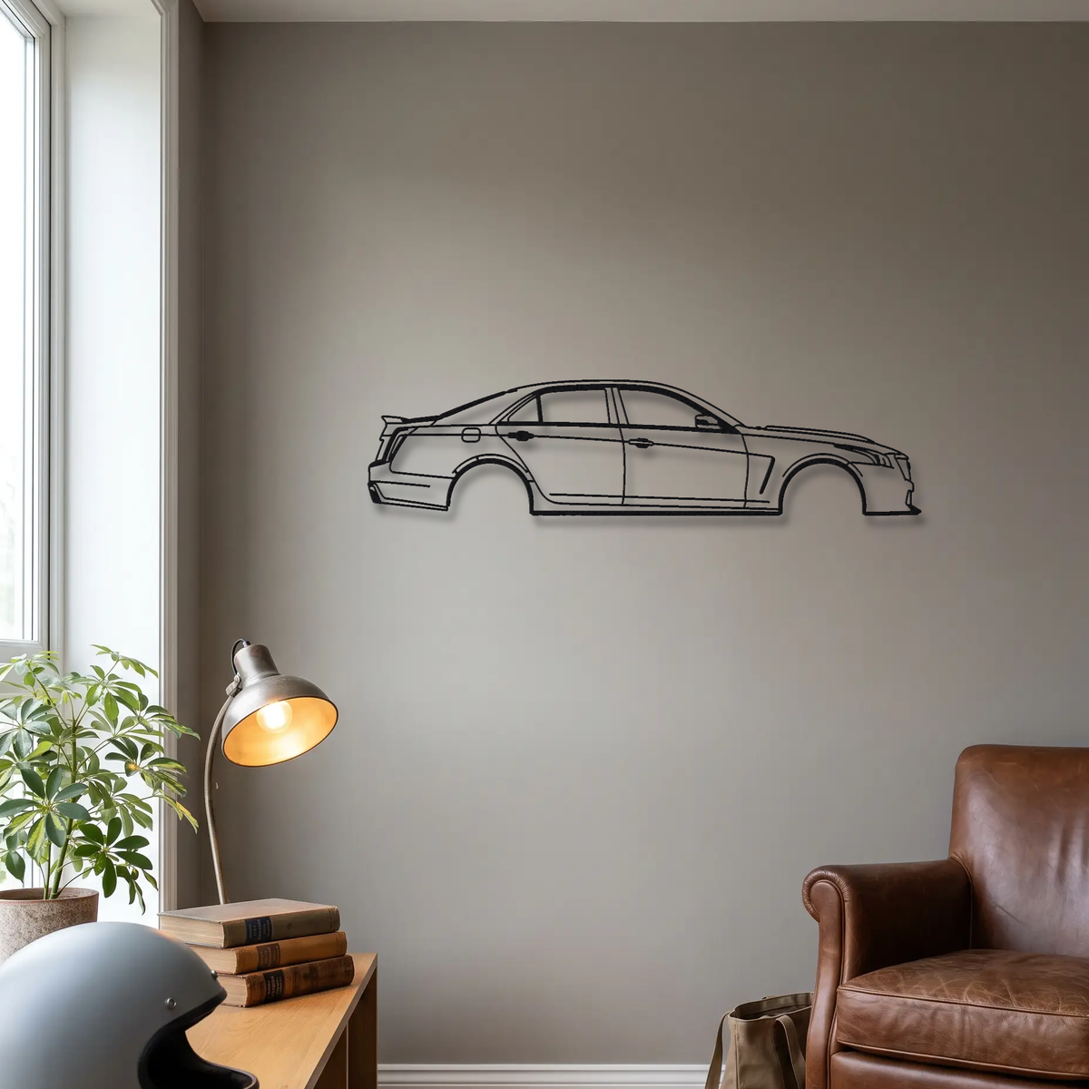 Cadillac CTS-V Gen 3 metal wall art room scene
