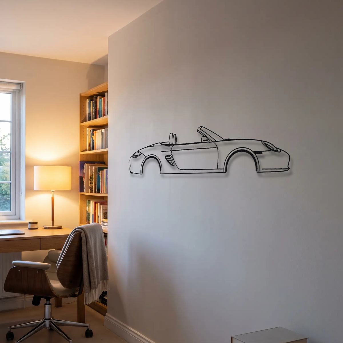 Porsche Boxster 987.2 metal wall art room scene