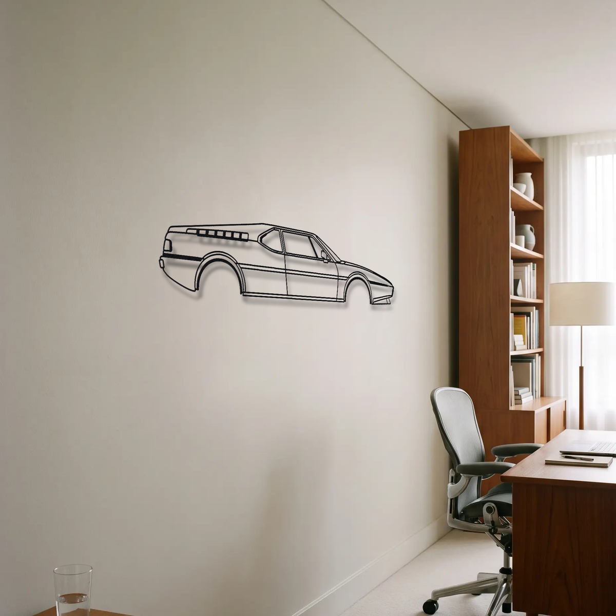 BMW M1 metal wall art room scene