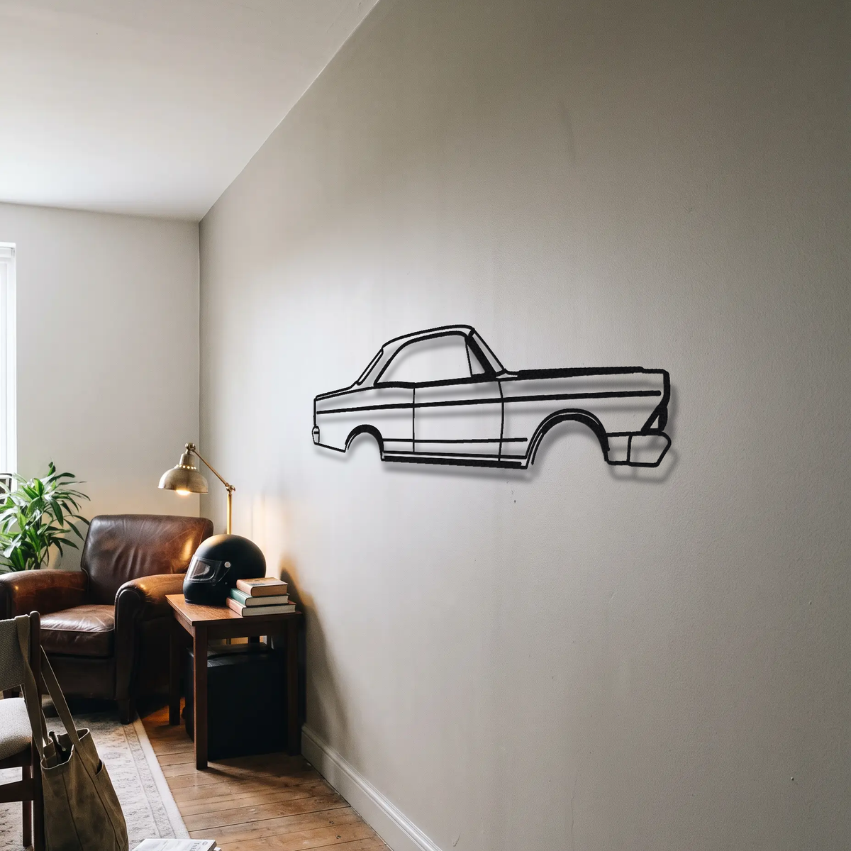 1966 Ford Fairlane metal wall art room scene