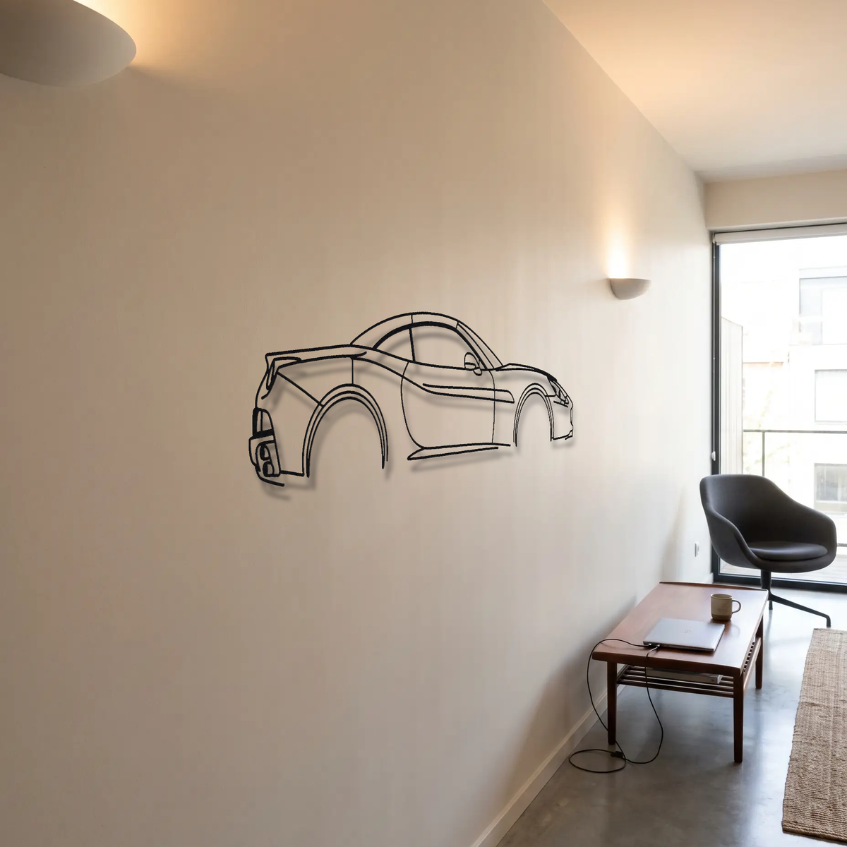 Ferrari California metal wall art room scene