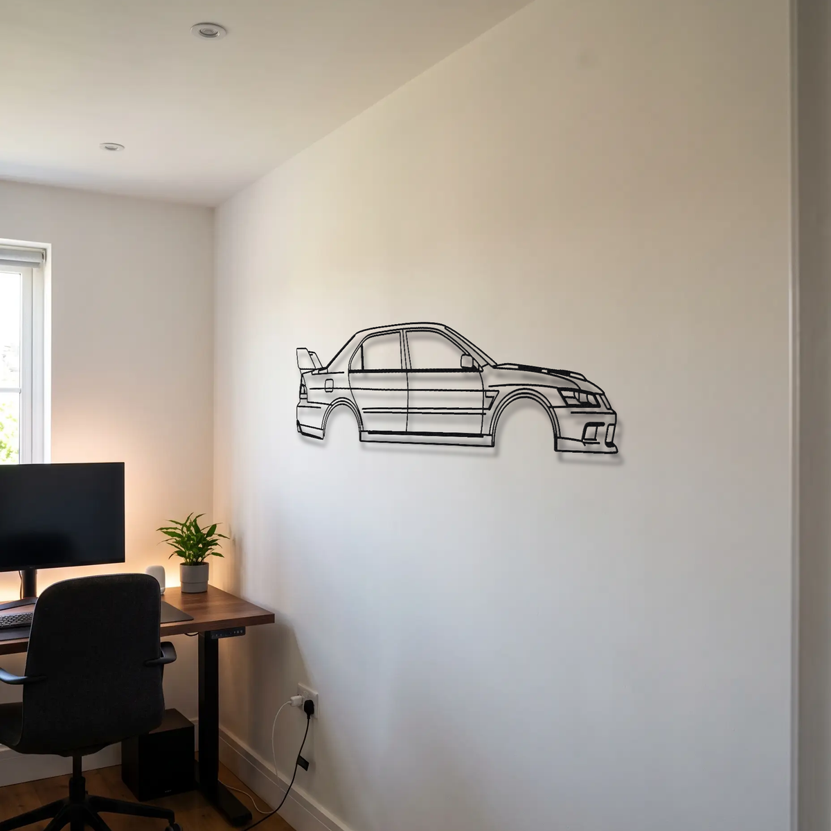 Mitsubishi Lancer Evolution IX CT9A metal wall art room scene