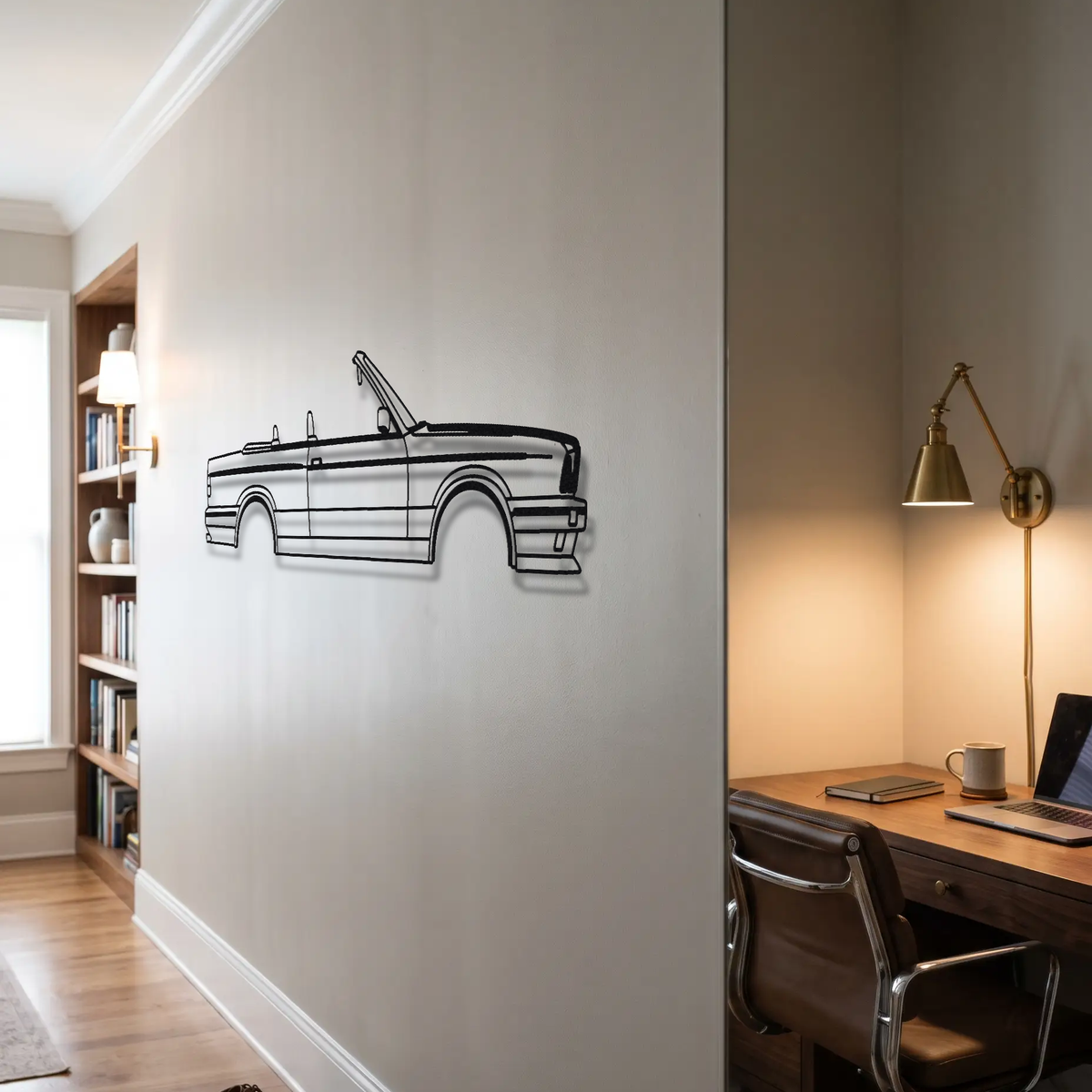 BMW M3 Convertible E30 metal wall art room scene