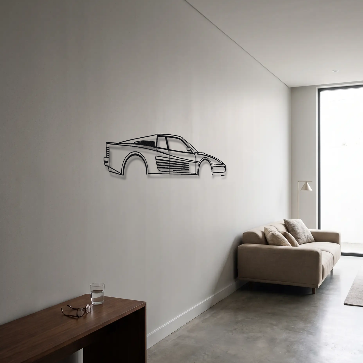 Ferrari 512 TR metal wall art room scene