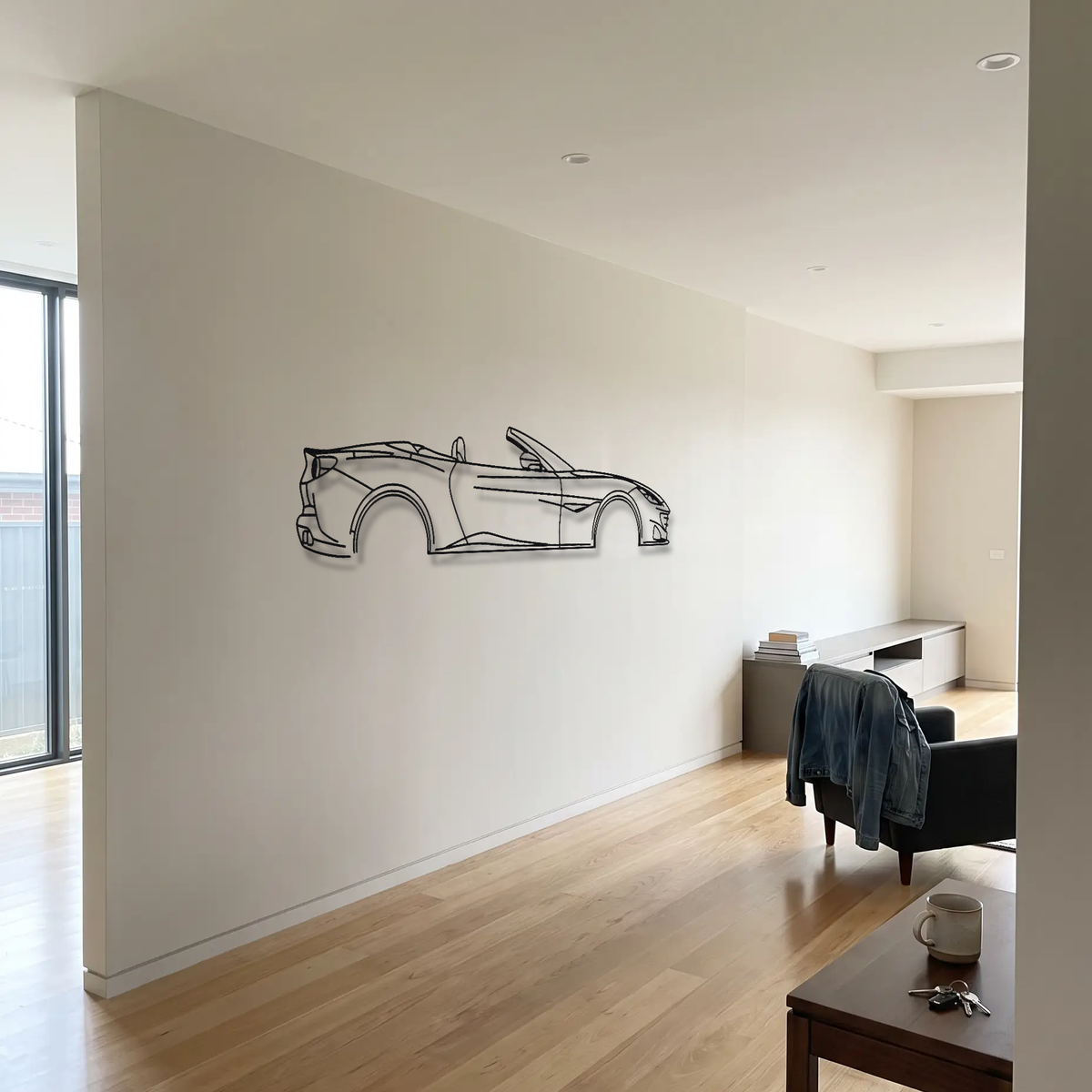 Ferrari Portofino metal wall art room scene