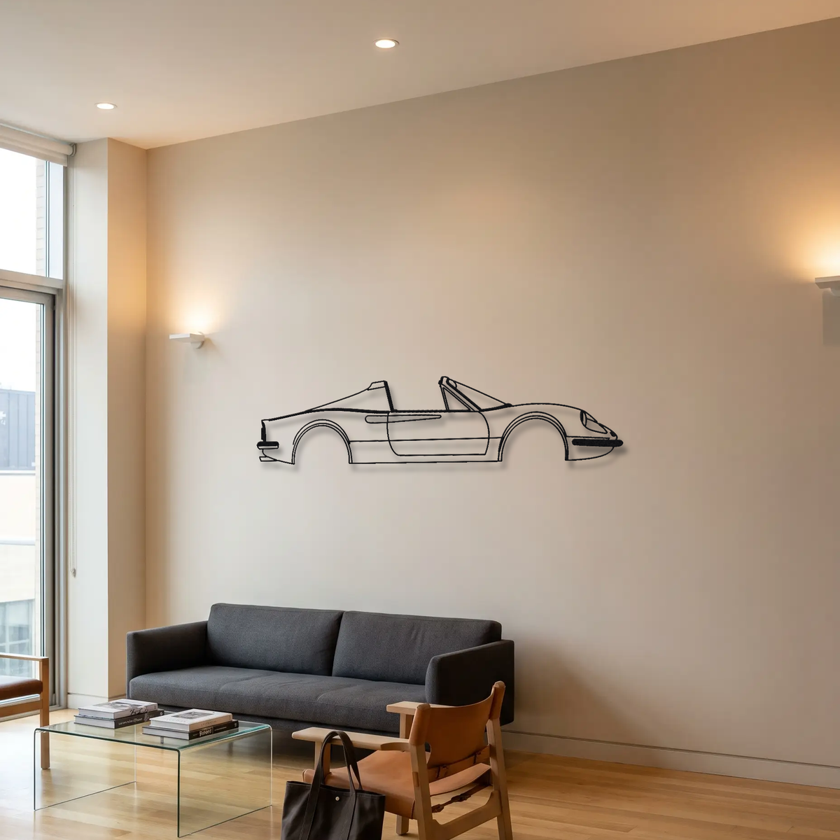Ferrari Dino 246 GTS metal wall art room scene