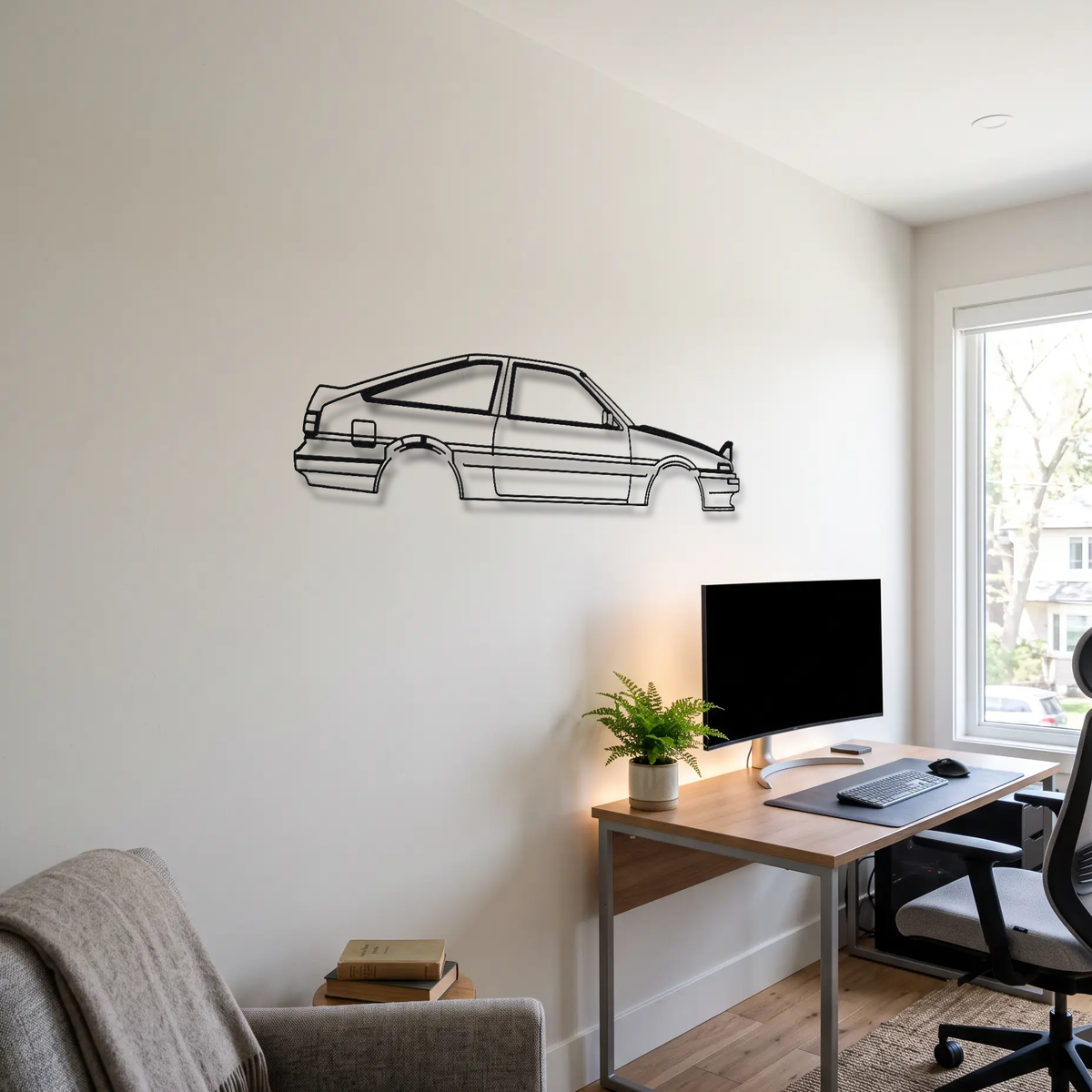 Toyota Sprinter Trueno AE86 metal wall art room scene