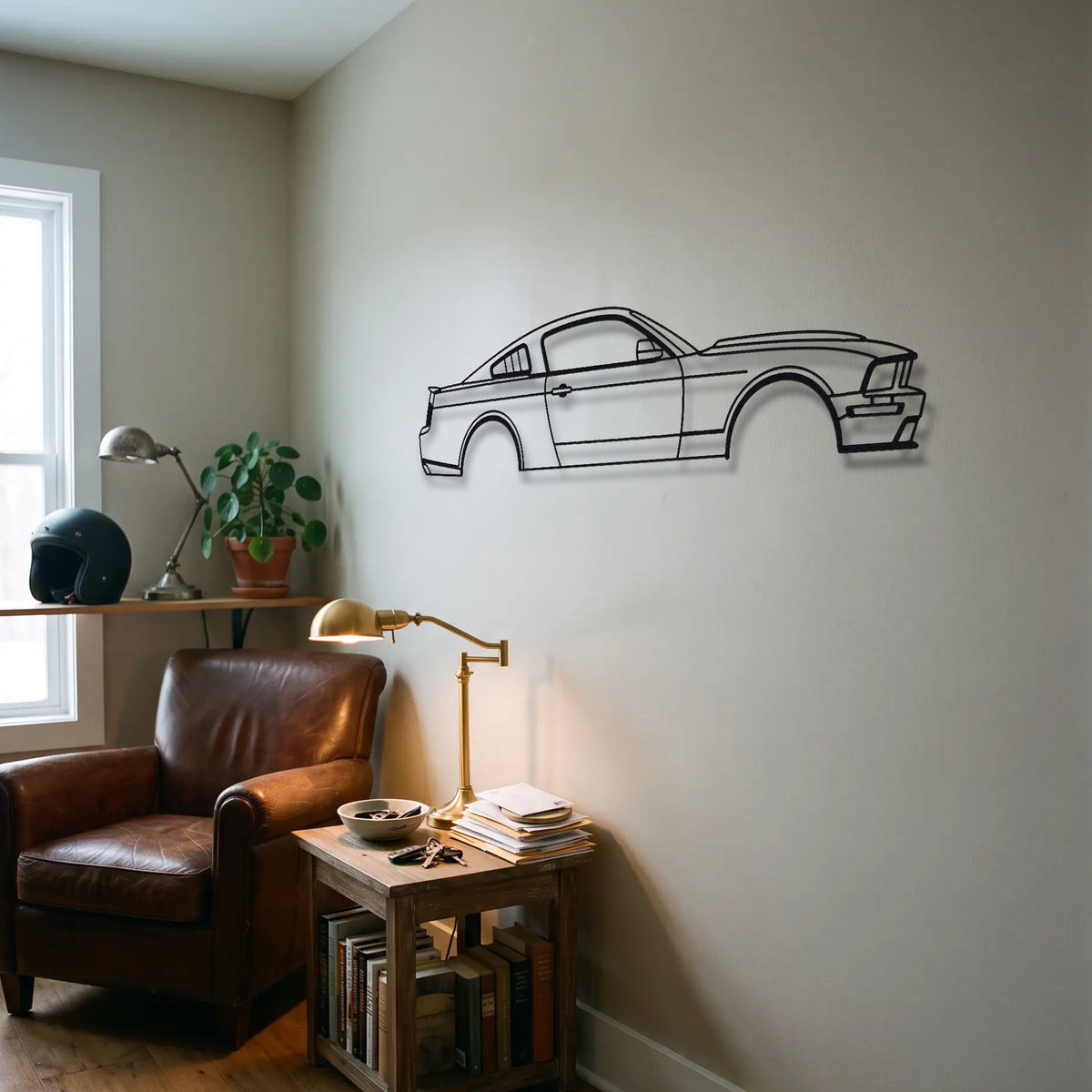 Ford Mustang Bullitt S197 metal wall art room scene