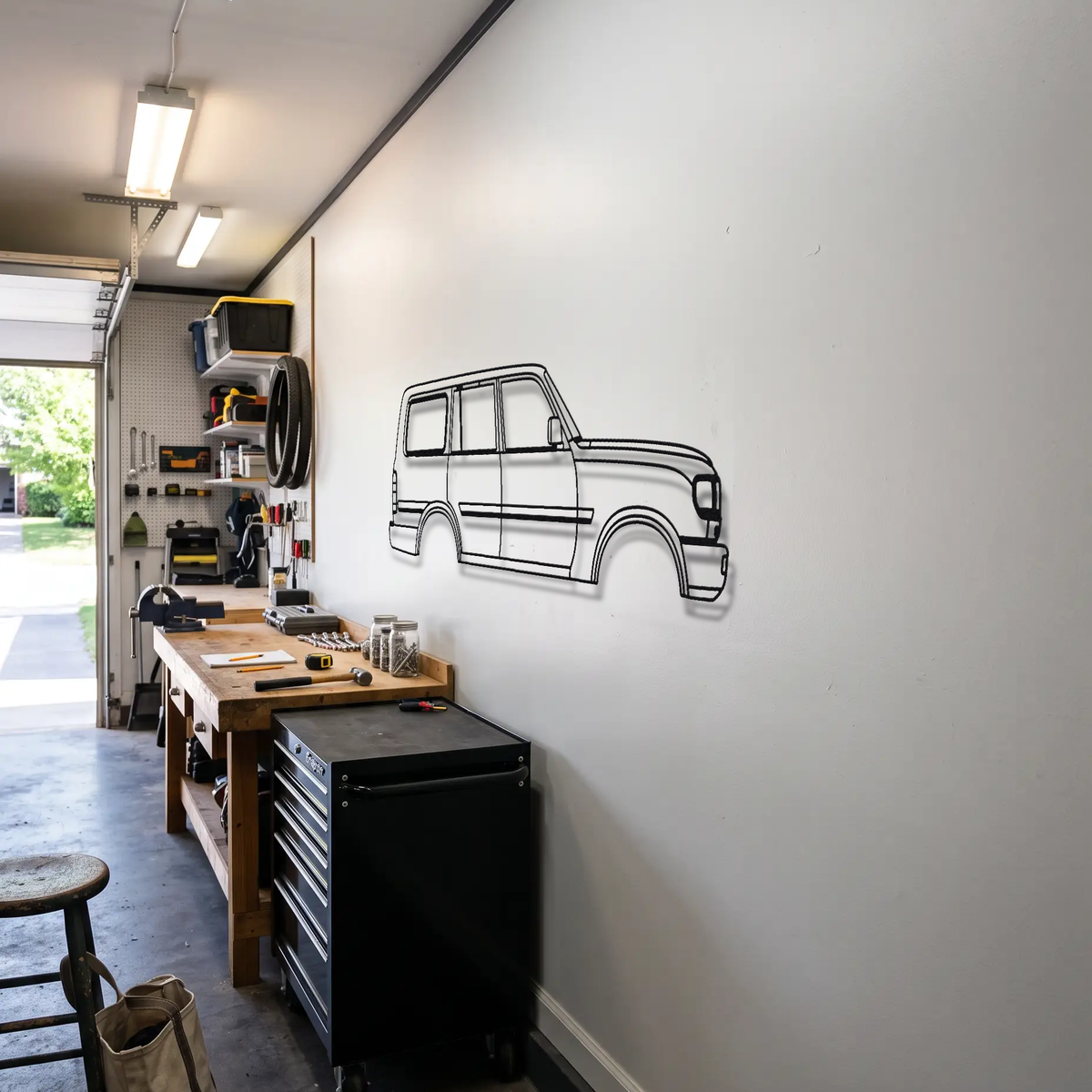 Toyota Land Cruiser J80 metal wall art room scene