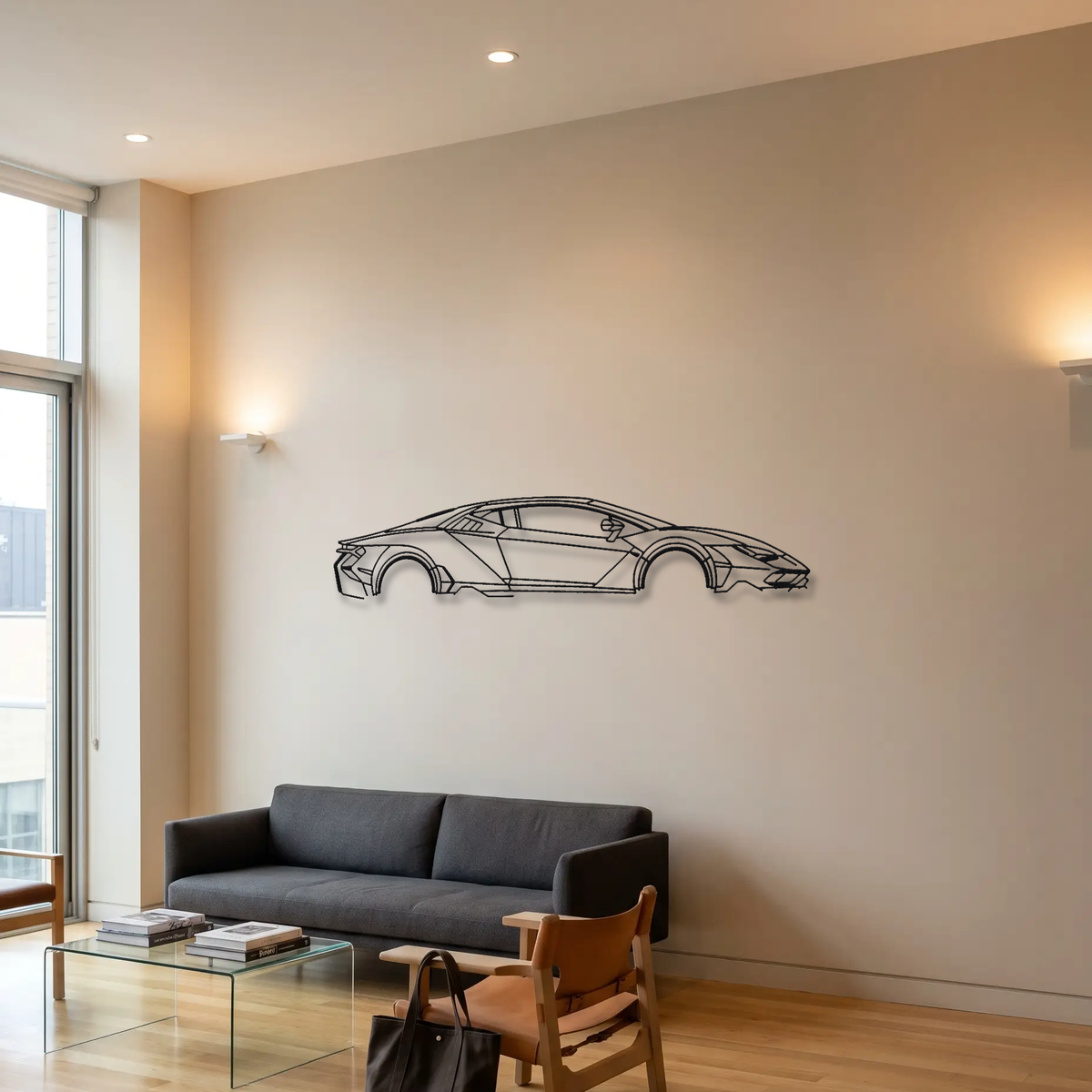 Lamborghini Centenario metal wall art room scene