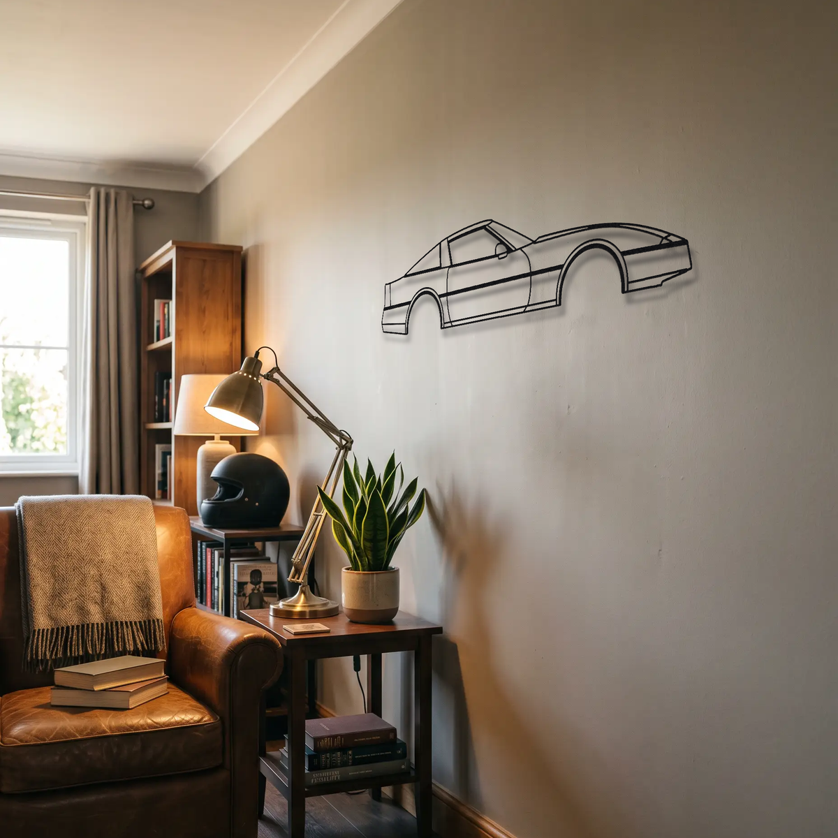 Chevrolet Corvette C4 metal wall art room scene