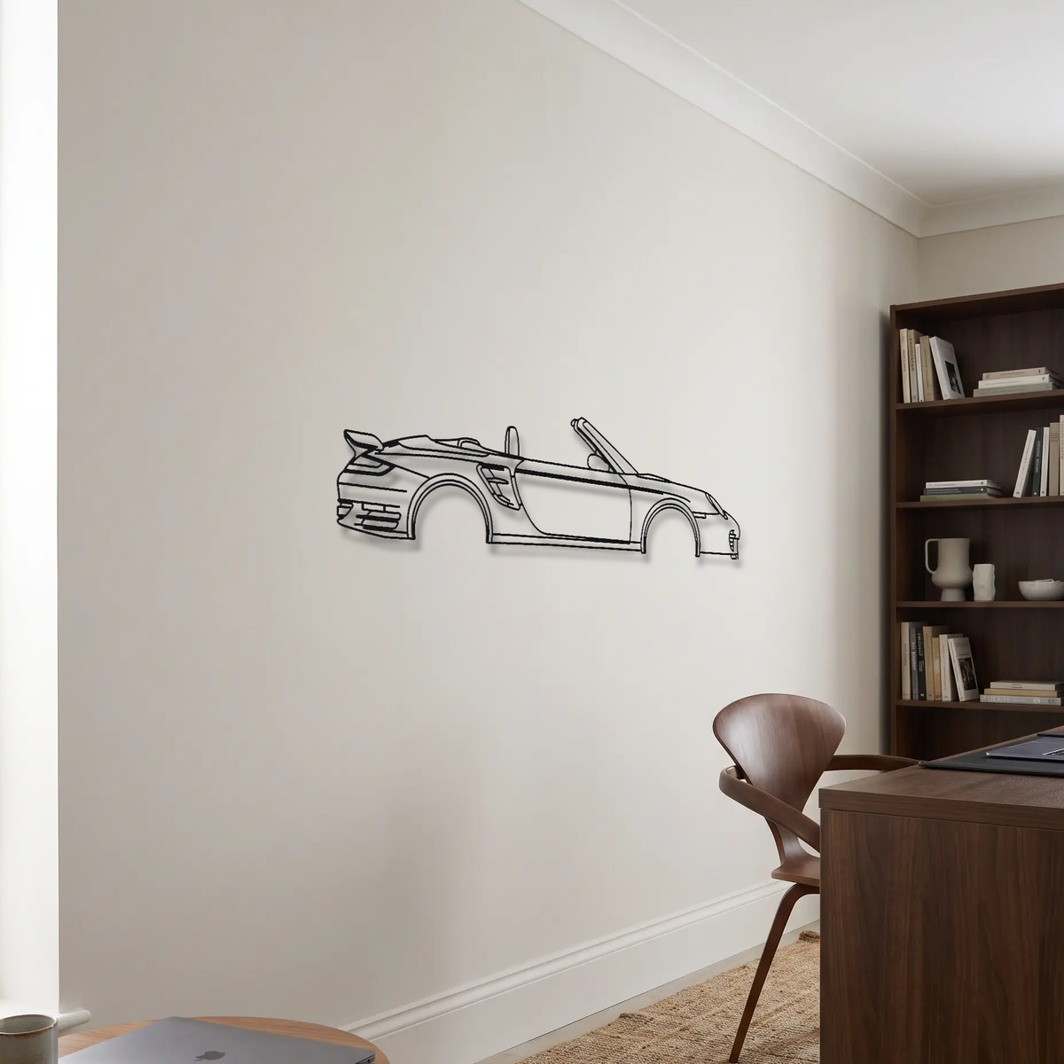 Porsche 911 Turbo Cabriolet 997.1 metal wall art room scene