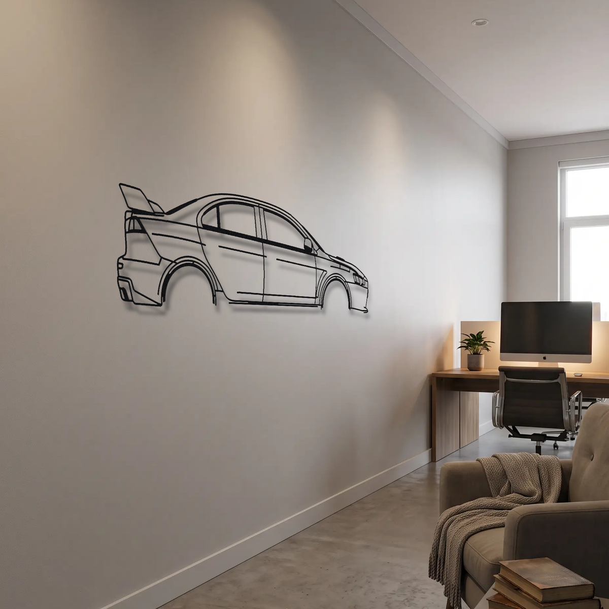 Mitsubishi Lancer Evolution X CZ4A metal wall art room scene