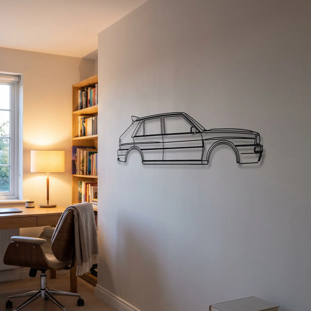 Lancia Delta HF Integrale 16V metal wall art room scene