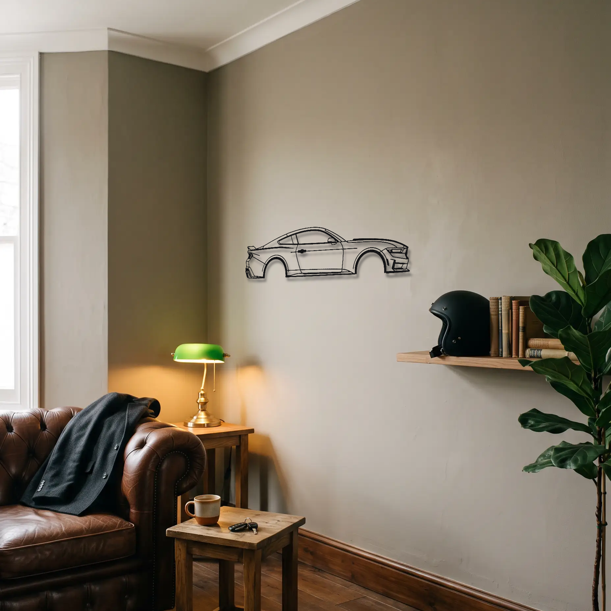 Ford Mustang Dark Horse S650 metal wall art room scene
