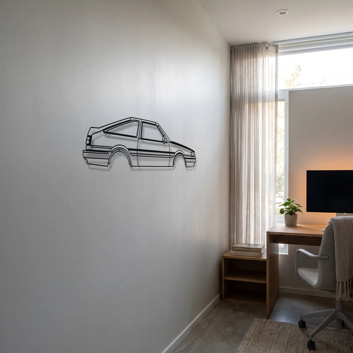 Toyota Corolla Levin AE86 metal wall art room scene