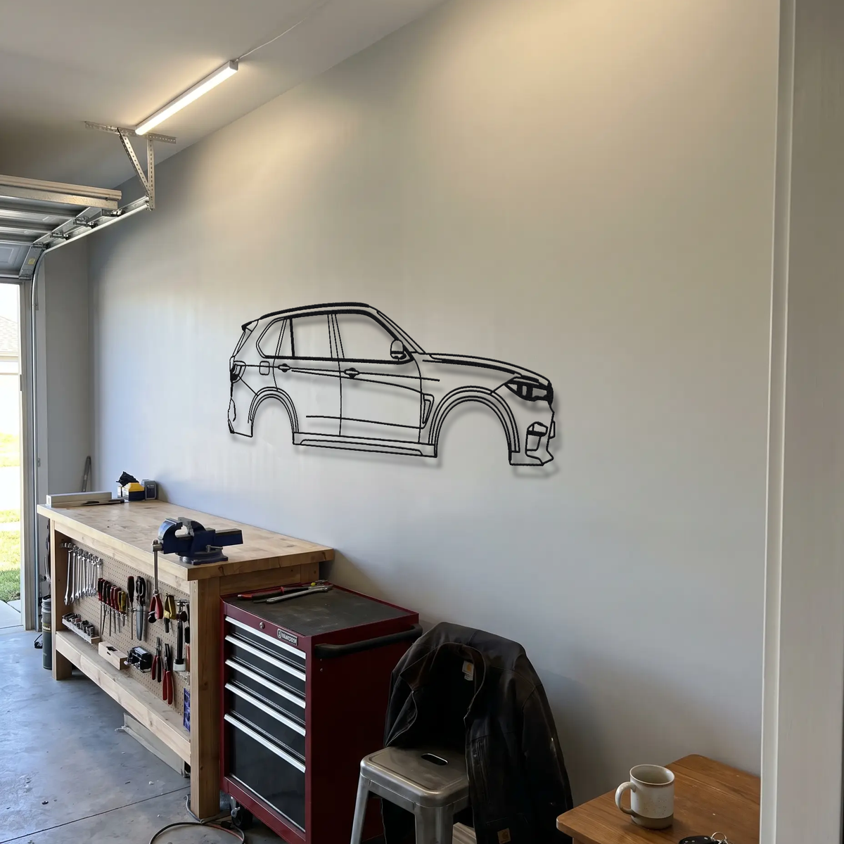 BMW X5M F85 metal wall art room scene