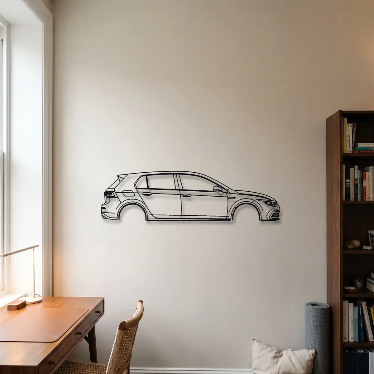 Volkswagen Golf GTI MK8 metal wall art room scene