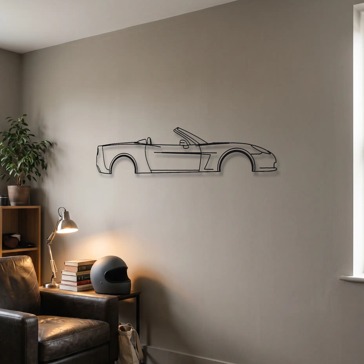 Chevrolet Corvette Convertible C6 metal wall art room scene