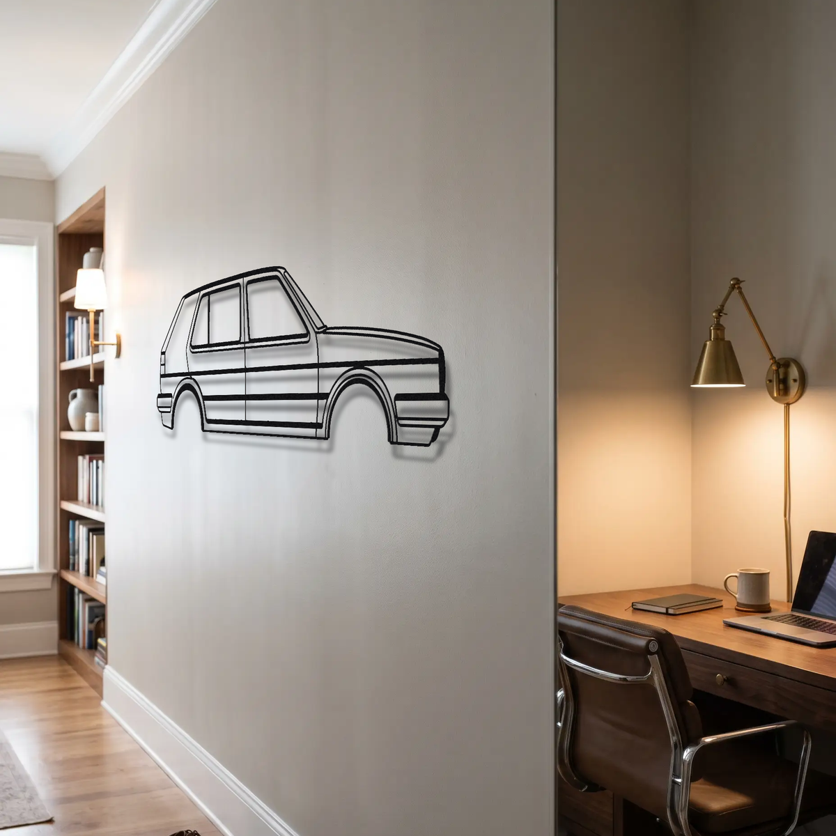 Volkswagen Golf GTI MK2 metal wall art room scene