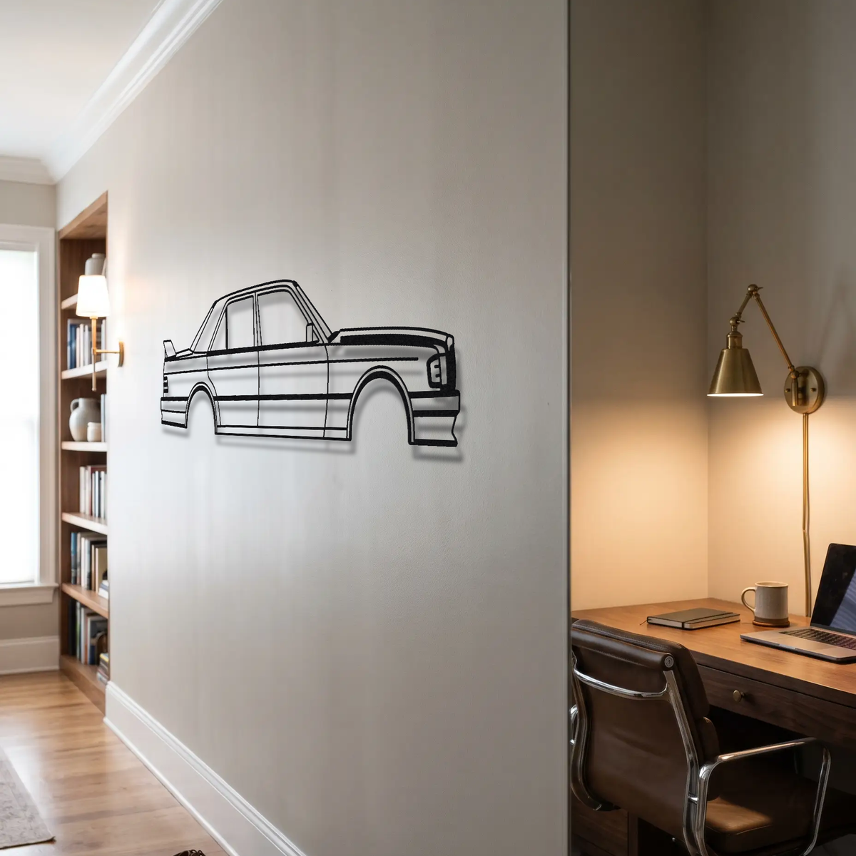 Mercedes-Benz 190E 2.5-16 metal wall art room scene