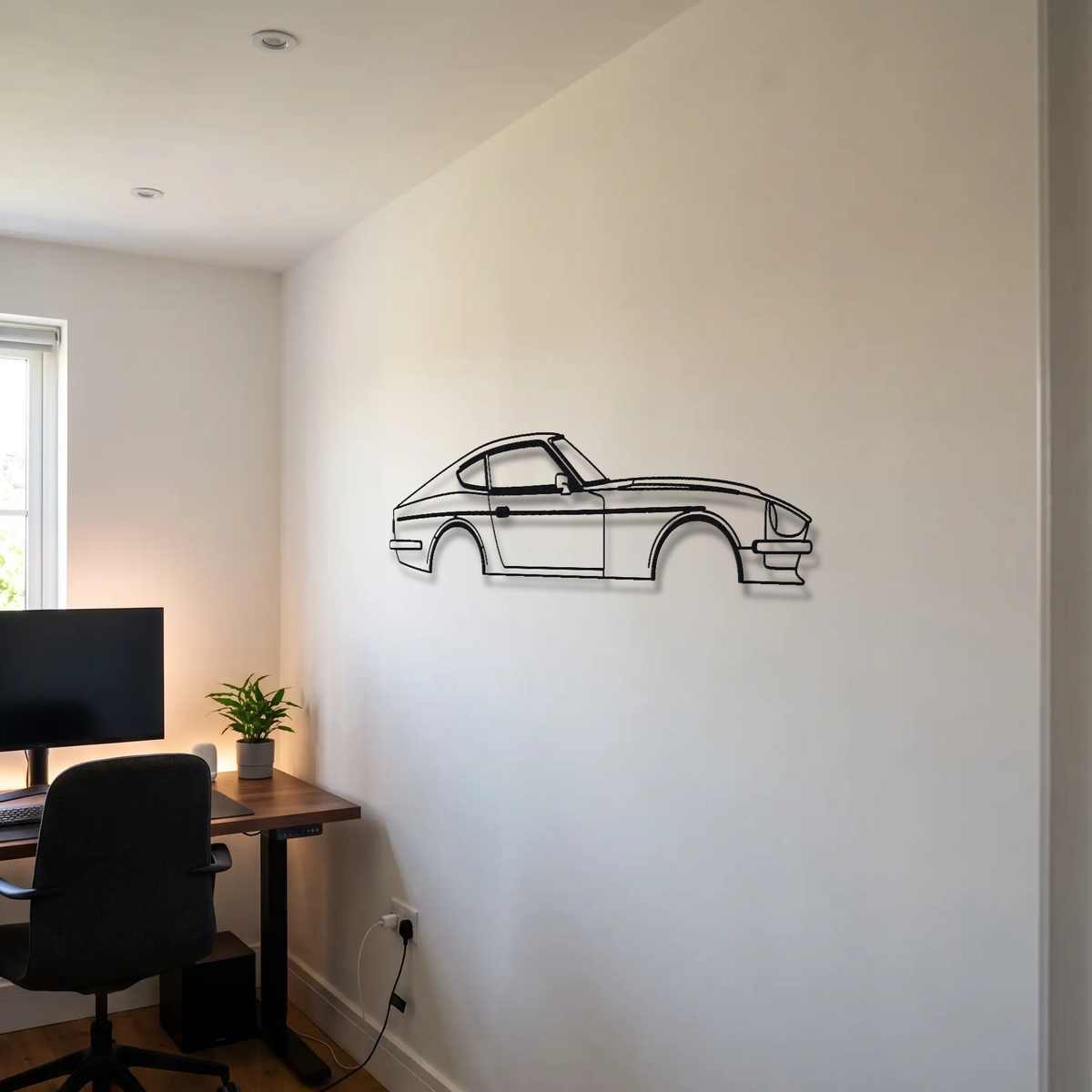 Datsun 260Z metal wall art room scene