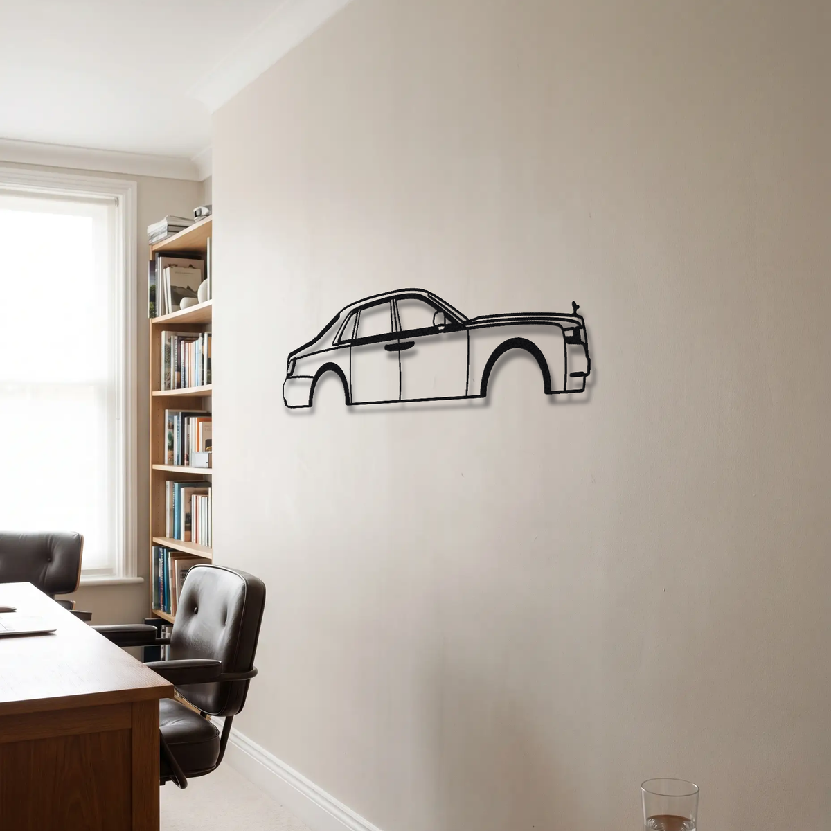 2021- Rolls-Royce Ghost Black Badge metal wall art room scene