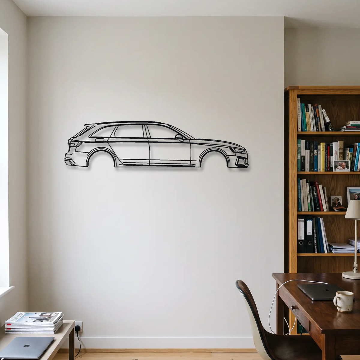 Audi RS4 Avant B9 metal wall art room scene