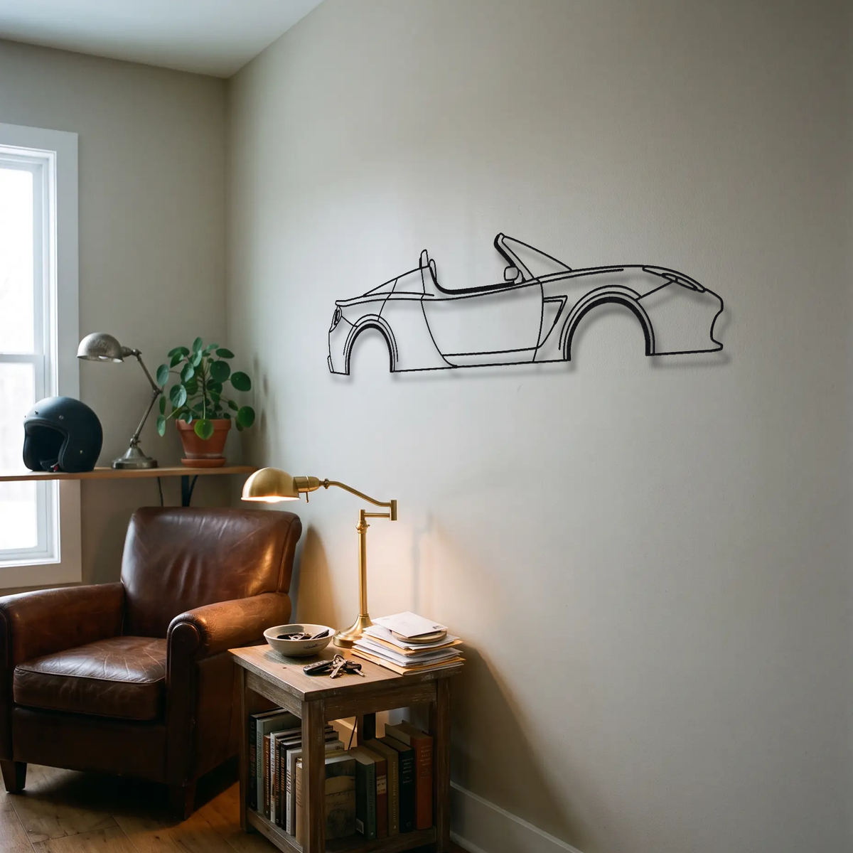 2008-2012 Tesla Roadster Gen 1 metal wall art room scene