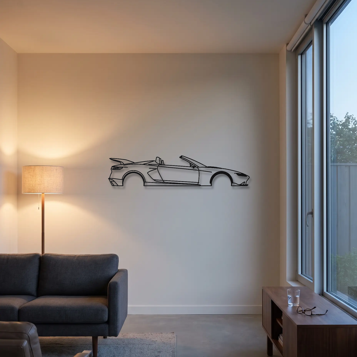 2026- Tesla Roadster Gen 2 metal wall art room scene