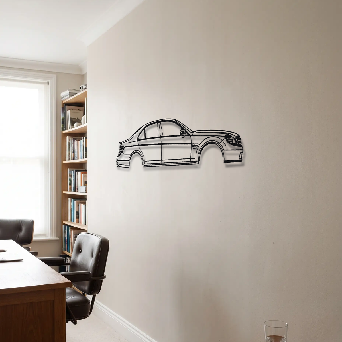Mercedes-Benz C63 AMG W204 metal wall art room scene