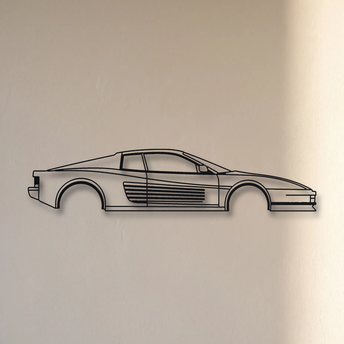 Ferrari Testarossa floating mount drop-shadow detail