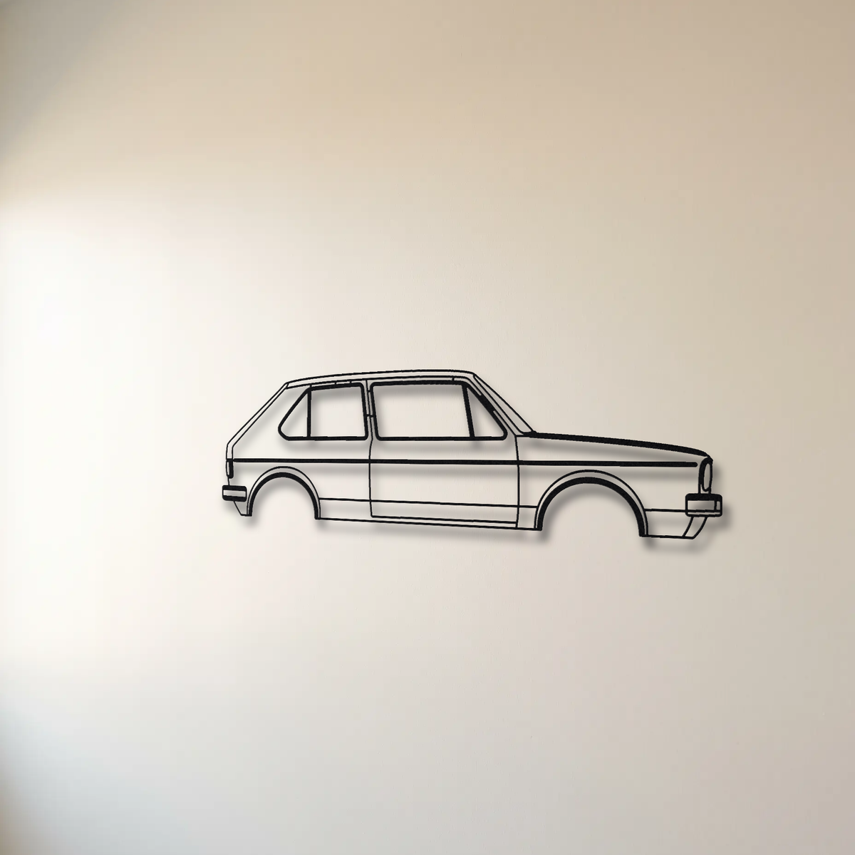 Volkswagen Golf GTI MK1 floating mount drop-shadow detail