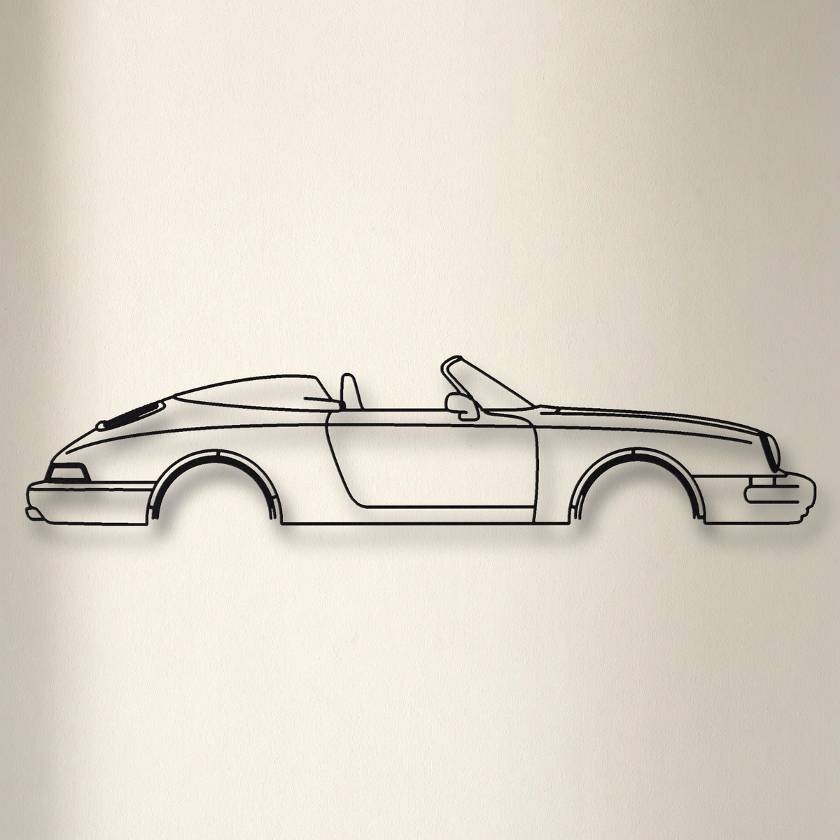 Porsche 964 Speedster floating mount drop-shadow detail