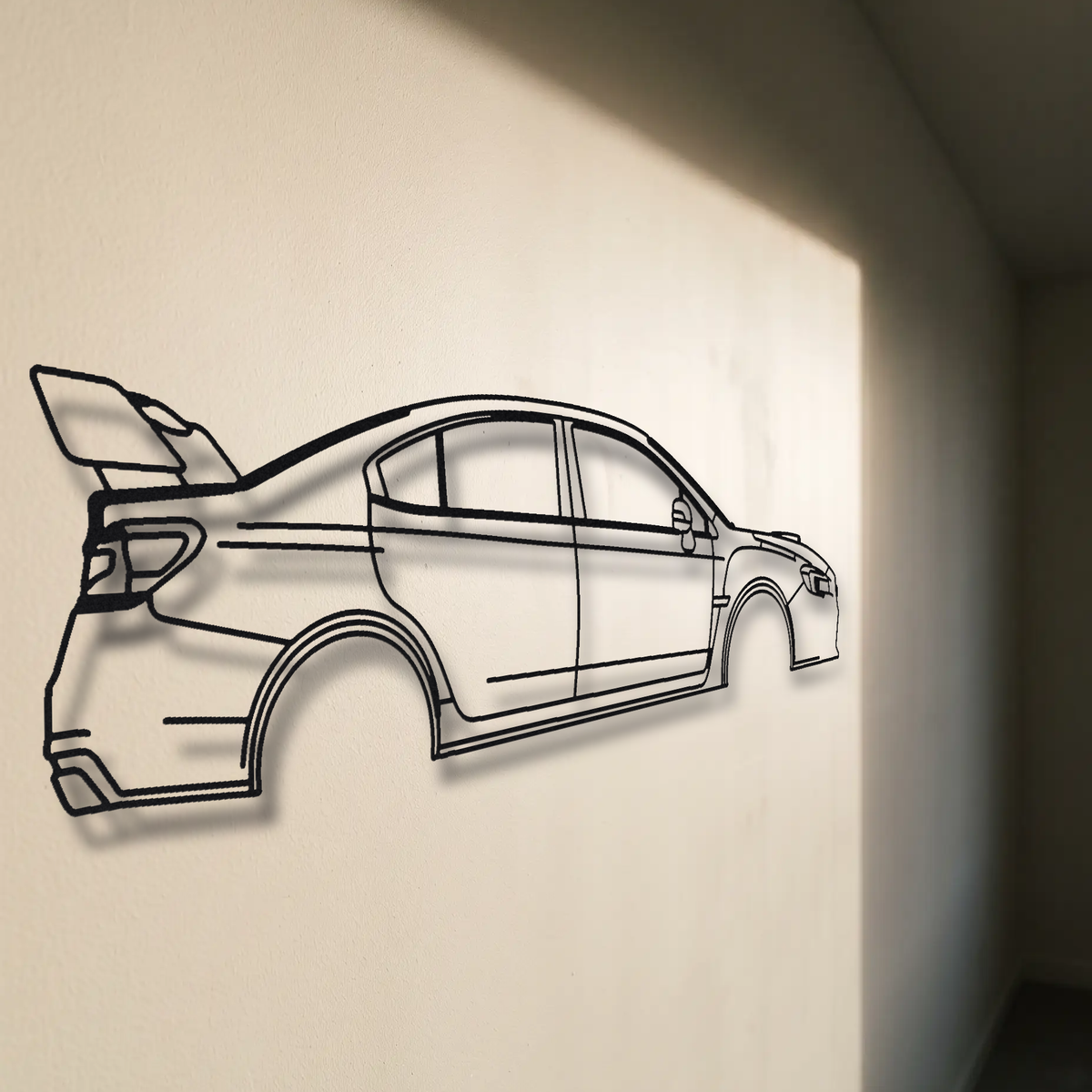 Subaru WRX STI VA floating mount drop-shadow detail
