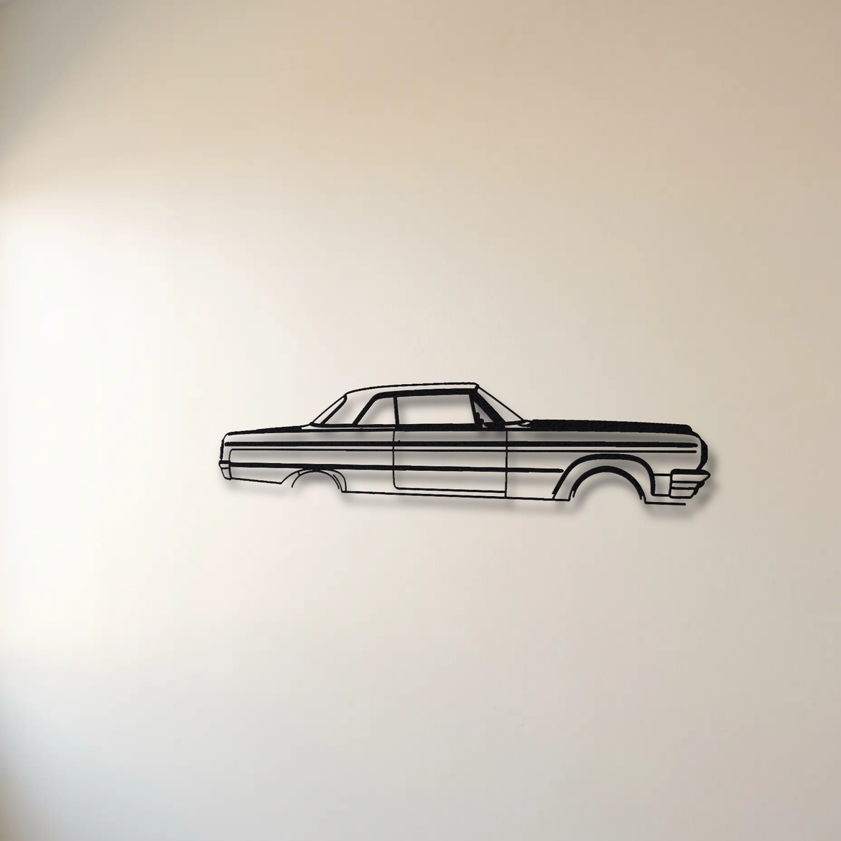 1961-1964 Chevrolet Impala SS 409 floating mount drop-shadow detail