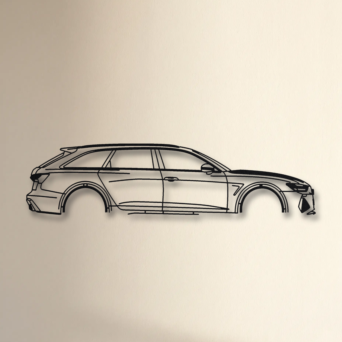 Audi RS6 Avant C8 floating mount drop-shadow detail