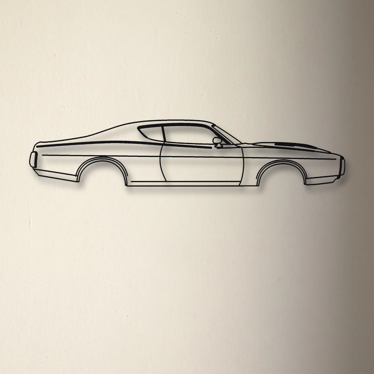 1971-1974 Dodge Charger Gen 3 floating mount drop-shadow detail