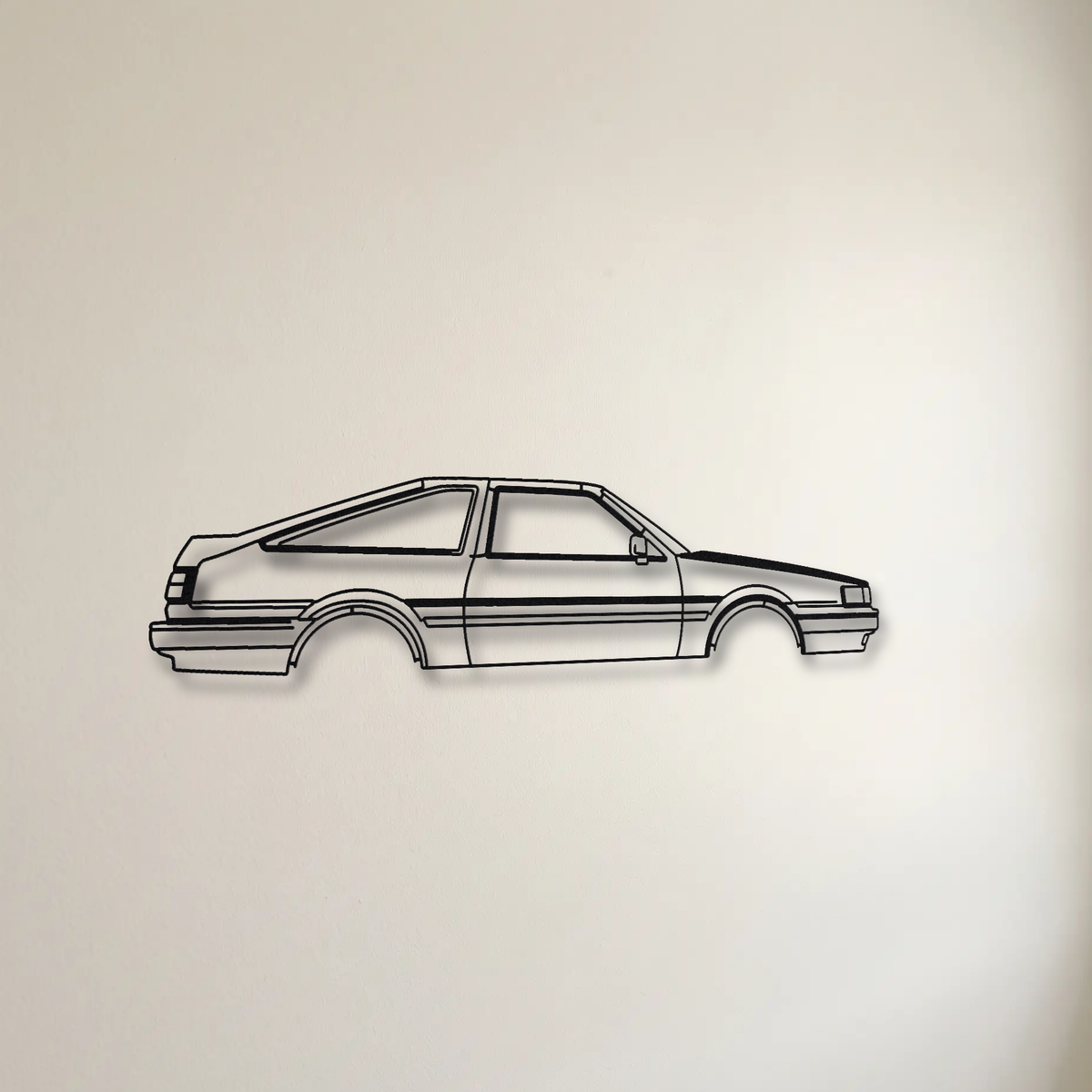 Toyota Corolla Levin AE86 floating mount drop-shadow detail
