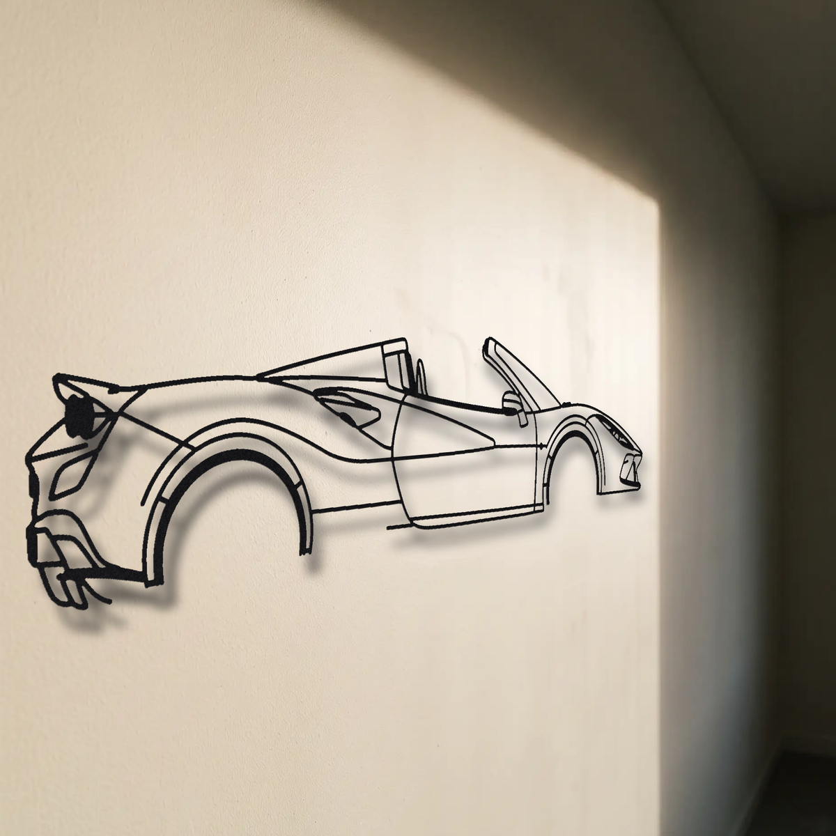 Ferrari F8 Spider floating mount drop-shadow detail