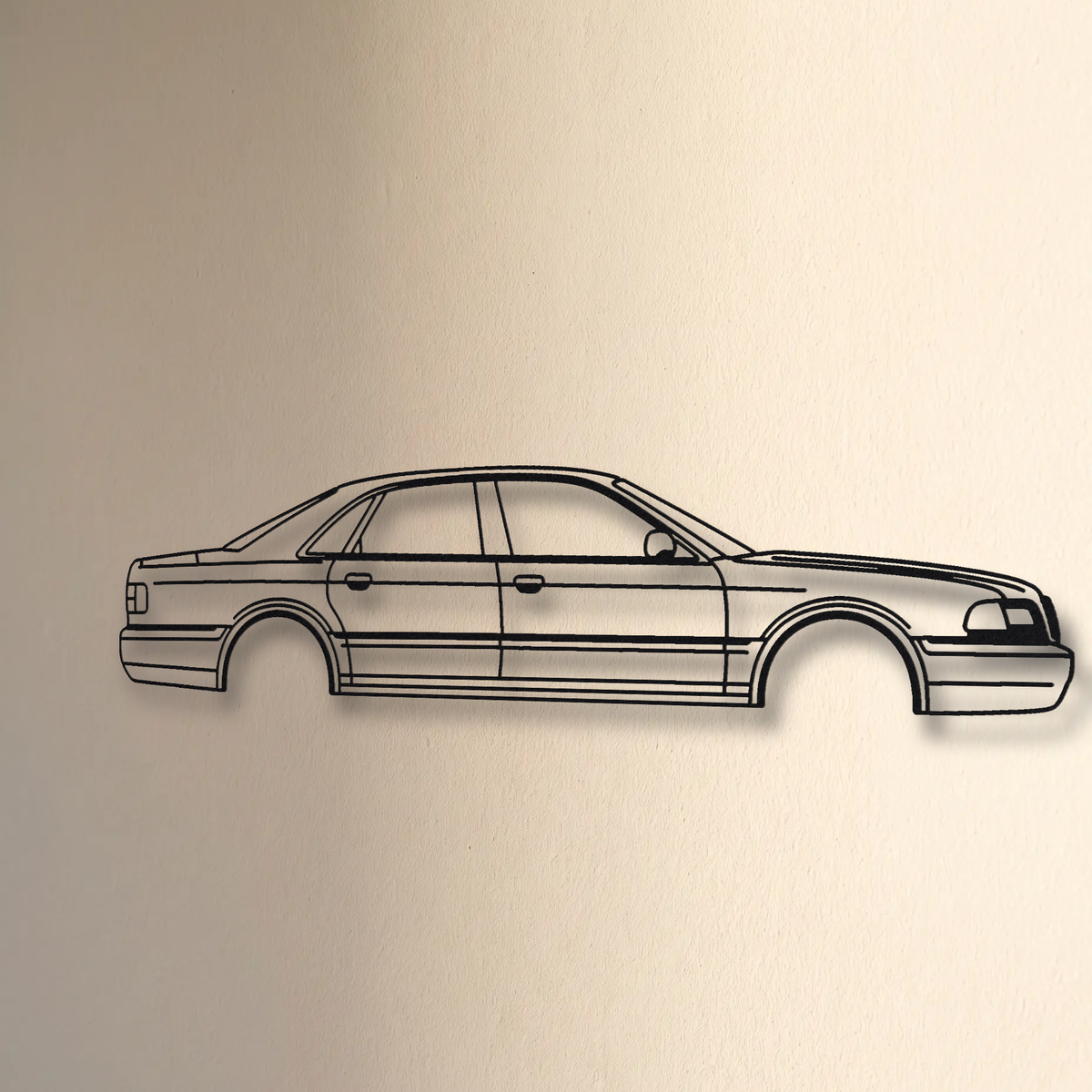 Audi S8 D2 floating mount drop-shadow detail