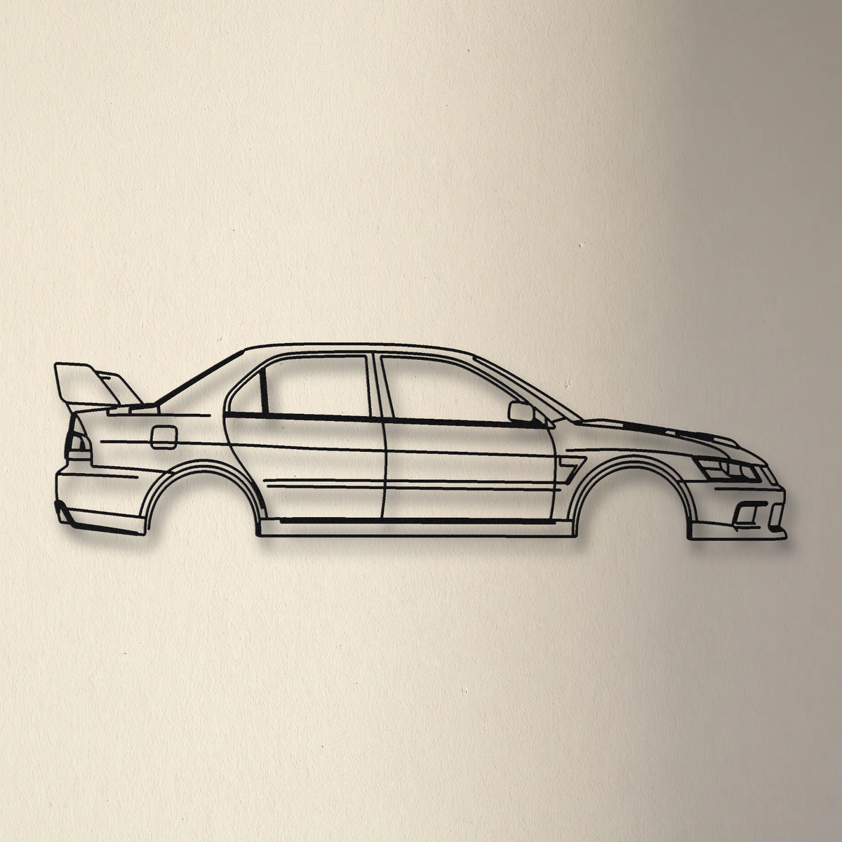 Mitsubishi Lancer Evolution IX CT9A floating mount drop-shadow detail