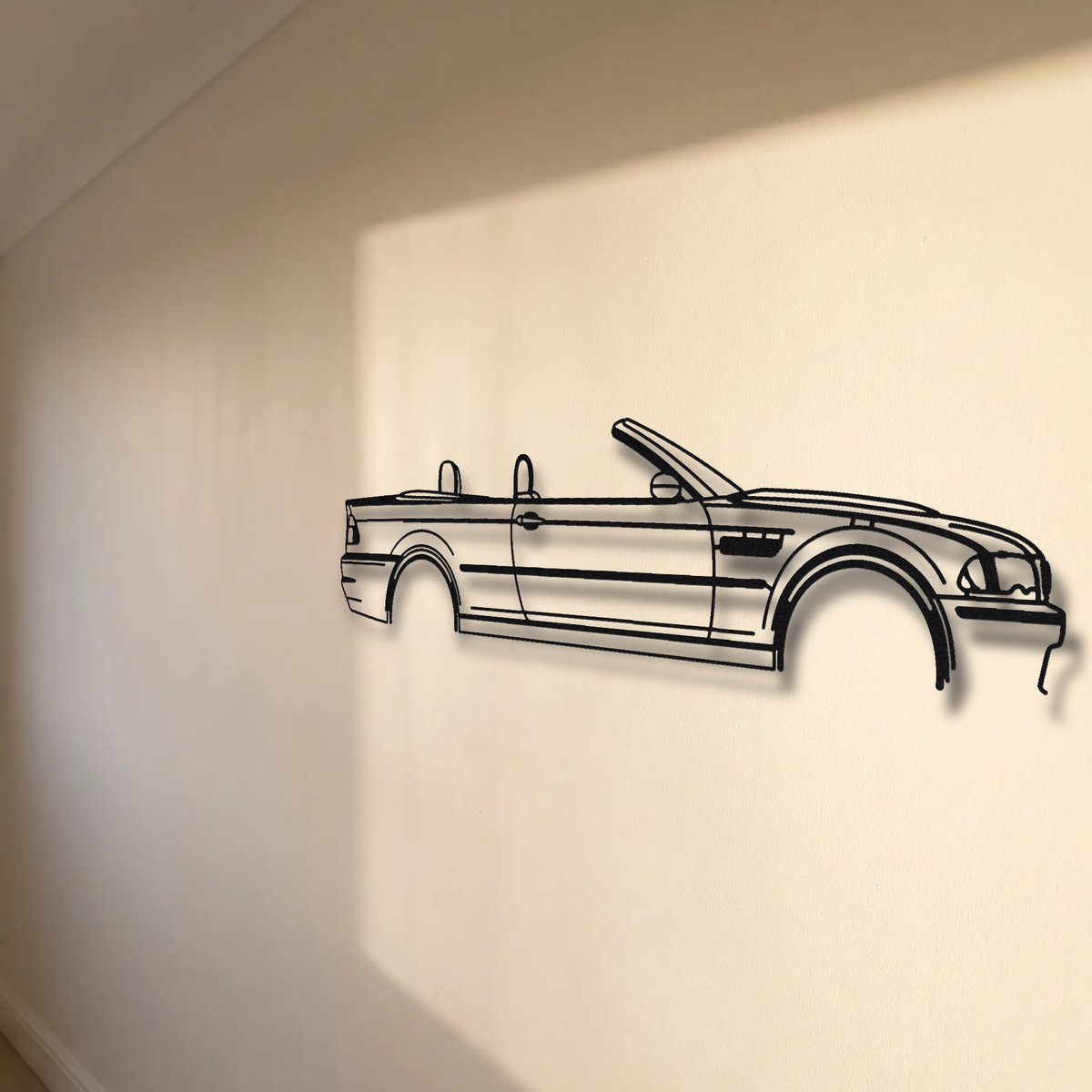 BMW M3 Convertible E46 floating mount drop-shadow detail