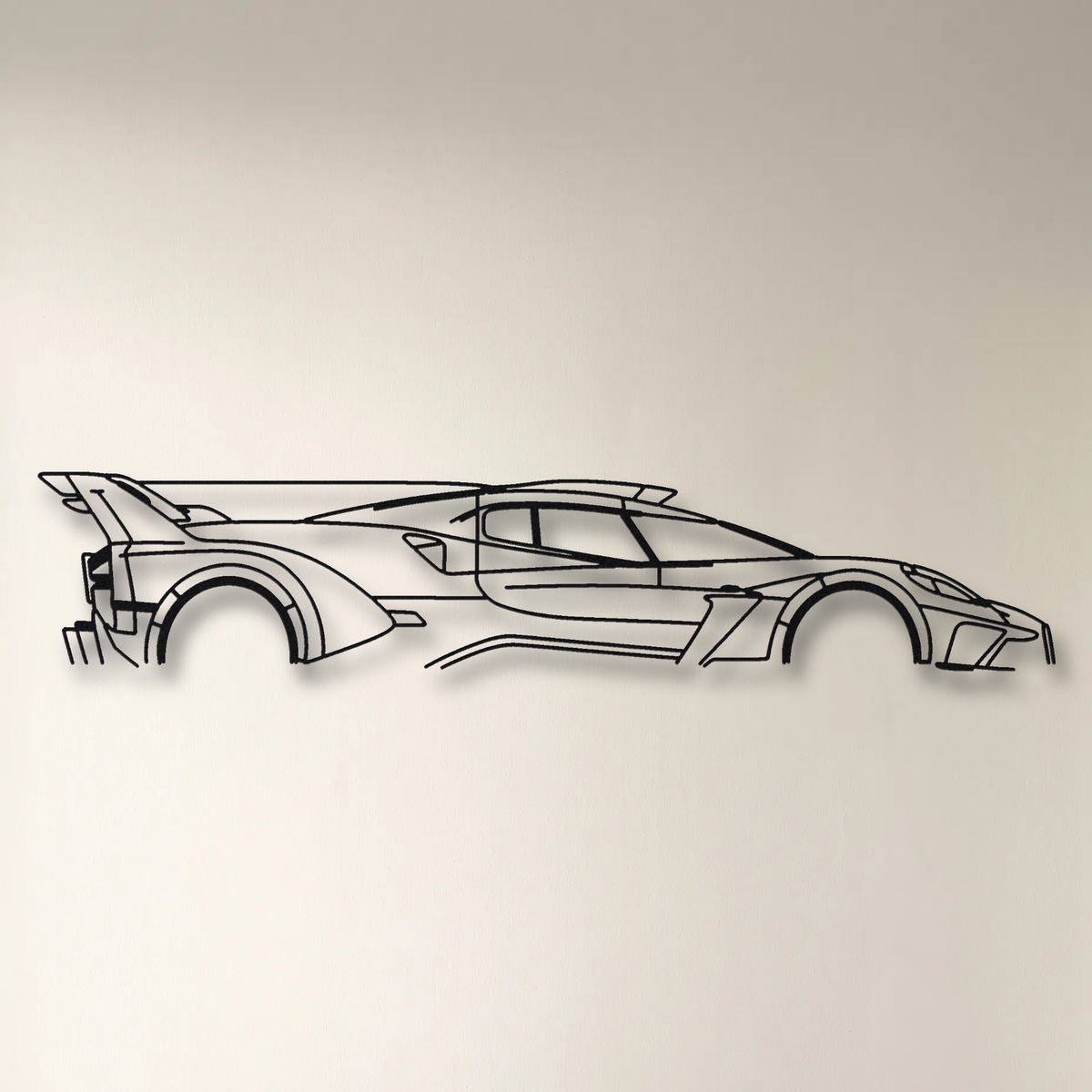 Bugatti Bolide floating mount drop-shadow detail